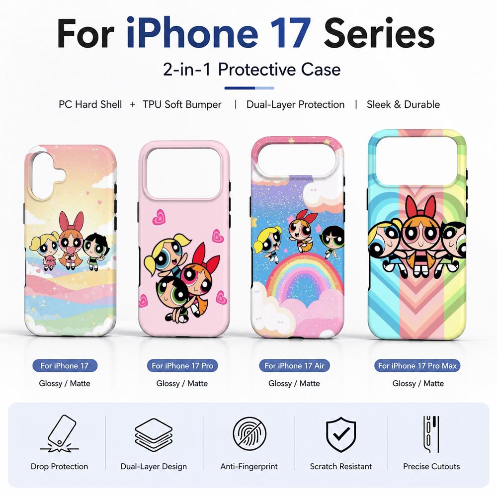 Phone Case Anime - Anime P-Powerpuff Girls Telefoonhoesje Filmmateriaal 2-in-1